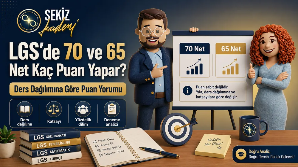 LGS’de 70 ve 65 Net Kaç Puan Yapar? Ders Dağılımına Göre Puan Yorumu